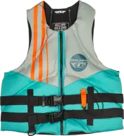 Fly Racing Neoprene Floatation Vest Sm Teal/Grey/Orange 221-30403S