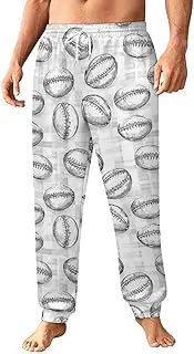 [Generic] Men's Sweatpants, Outlined Rugby Ball Series-56, Polyester Joggers, Sweatpants Jogging Pants for Workout Running