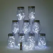 Decorman Solar Mason Jar Lights, 10 Pack 30 LED Fairy Star Firefly String Lid...
