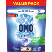 OMO Active Laundry Capsules 3-In-1 50 pack