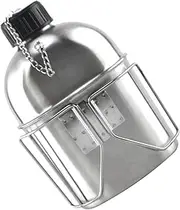 Yardwe Portable Camping Water Bottle Set Stainless Steel 1l Canteen for Outdoor Activities