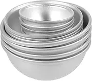 TEHAUX 12pcs Bath Salt Ball Mold Light up Bath Shower Steamer Mold Candy Half Sphere Pan Cake Mold Soap Bar Cube Base Round Cake Pans Semicircle Bath Ball Mold Silver Aluminum Alloy