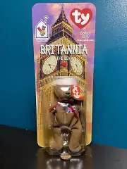 Britannia The Bear - Mcdonalds TY Beanie Baby - 1997 RARE WITH 2 TAG ERRORS