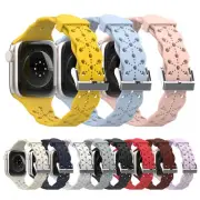 For Apple Watch Series 7 SE 6 5 4 Lace Silicone Band Strap 38 40 41 42 44 45mm