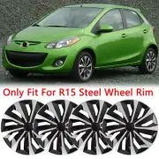 Set of 4 15" Hubcaps Rim Wheel Cover For Mazda2 2011-2014 185/55R15 Tire & Steel