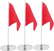 Alasum 3sets Golf Cup Flag Stainless Steel Hole Cups with Portable Flag for Indoor and Outdoor Practice Easy Assembly Stable Support for Enhanced Putting Performance