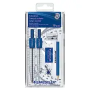 Math School Geometry, 10 Piece Set, Blue, Silver