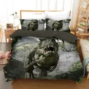 Dinosaurs Tyrannosaurus T-Rex Jurassic Quilt Doona Duvet Cover Pillow Case Set