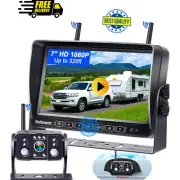 Wireless Furrion RV Backup Camera Kit Dual DVR Loop Recording 7" Touchscreen 4CH