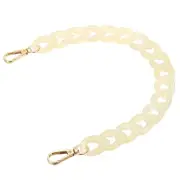 15 Inch Acrylic Chain Purse Strap Replacement Luxury Handbag Strap, Yellow White