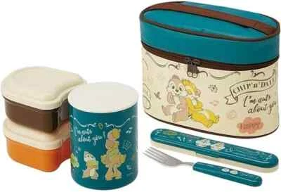 Skater Insulated Lunch Jar Set With Fork 560ml Chip 'n Dale