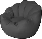 UYSOFRCV Bean Bag Chairs Sofa Cover Without Filling, Petal Design Seat Recliner Lazy Lounger Cover for Organizing Children Plush Toys Memory Foam, 90cmx75cm,Dark Gray