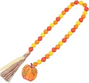BIUDECO Portable Beaded Pumpkin Necklace Tassel Pendant for Elegant Thanksgiving Garland