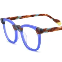 在飛比找蝦皮商城精選優惠-新款多色拼料大方形磨砂板材眼鏡框男女同款可配鏡眼鏡架