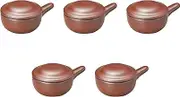 Set of 5 NANBAN Egg Baker [6.0 x 4.0 x 2.8 inches (15.3 x 10.2 x 7 cm) 225cc | Set of 5 | Ceramic Au Gratin Dish, Egg Baker with Open Fire Lid (Setomonohonpo)