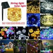 20-500 LED Solar String Fairy Lights Waterproof 10-50M Outdoor Garden Decor Lamp