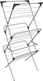 Vileda Sprint 3-Tier Clothes Airer, Indoor Clothes Drying Rack with 15 m Washing Line