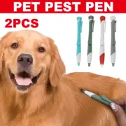 2X Pen Shape Dog Tick Twist Remover Hook Plastic Pet Removing Tick Tool Cleaning