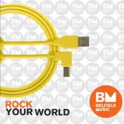 UDG Ultimate U95006 USB2 Cable A-B Yellow Angled 3m - Brand New - Belfield Music