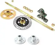 Motorbike Bearing Motorbike Drive Shafts 20mm with Carrier Hub 160mm Brake Disc 420-37T Chain Sprocket UCP 204 Fit for 610mm ATV Go Karts Rear Axle(5 Inch)