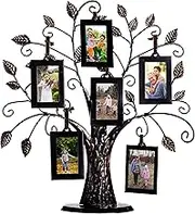 Klikel 13 Medium Bronze Family Tree of Life Centerpiece Display Stand with 6 Hanging Photo Picture Frames