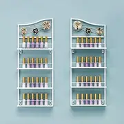 Large Metal Nail Polish Organizer Stand with 4 Layers Floating Shelves for Cosmetic Storage