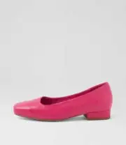 New Django & Juliette Belek Fuchsia Leather Pump Heels Womens Shoes Casual