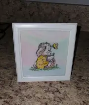Springtime SomeBunny Rainbow Fabric & White 4 x 4 Frame