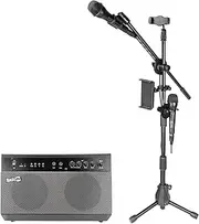 The ROCKJAM Superkit Karaoke Machine With Bluetooth & PA System, 100Watt Speaker & Two Microphones
