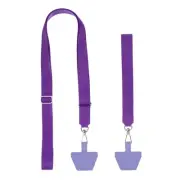 2Pcs Phone Lanyard with Wrist Strap and 2 Patches, Purple