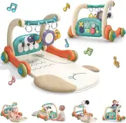 Hitish 3 in 1 Baby Play Mat Gym, Kick and Play Piano Gym with Music Light