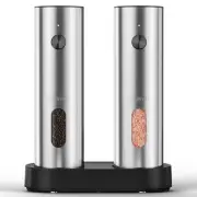 Electric Salt and Pepper Grinder Set with Rechargeable Base - Upgraded Large ...