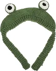 [CATIEBYE] Crocheted Frog Headband Knitted Cap Animal Hat Big Eyes Comfortable Yarn 55-59 Cm