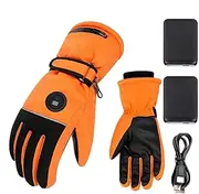 Heating Gloves for Men | Hand Warmer Gloves | Reflective Waterproof Windproof Touch Screen Rechargeable Heated Running Gloves for Climbing Motorcycling Riding