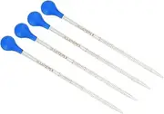 uxcell Graduated Dropper Pipettes Kit, 4pcs 0.5ml Borosilicate Glass Pipette with Rubber Cap for Transfer Liquid for Lab, Chemistry, Clear