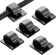100 Pcs Adhesive Cable Clips, Cable Management for Walls, Under Tables, Christmas Lights, Cars, Dash Cams, Ethernet, Electronics(Black)