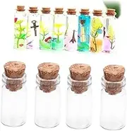 ZUNOXAZ 1 Pack Mini Glass Bottles with Cork Stoppers for DIY Wishes Messages Party Favors Clear Decorative Jars for Weddings and Crafts