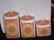 222 Fifth Lyria Saffron Canister Set New, Unused