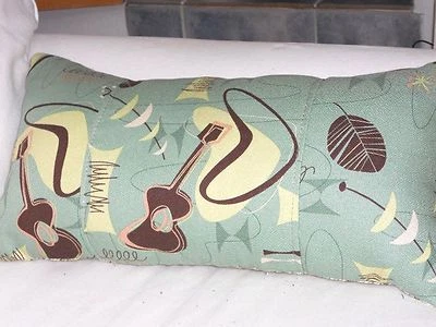 Atomic 100% Cotton Hawaiian Barkcloth Fabric LUMBAR PILLOW ~Jetson-Sage Green~