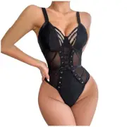Sexy Tempting Bodysuit Shapewear Slimming Bodycon Jumpsuit With Gathered Bust