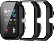 Protective Case Intended for Amazfit GTS 4 Mini Screen Protector, All-Around Case Tempered Glass Bumper Full Cover Coverage Cases for Amazfit GTS4 Mini Smartwatch Accessory(Not for GTS 4)(3 Pack C)