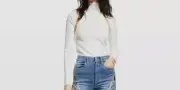 $375 Alice + Olivia Women's White Jeremy Turtleneck Fitted Tank W/ Shrug Size M
