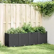 Raised Garden Bed, Elevated Planter Box Plant Container Black 160x40x53 cm PP