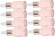 Healeved 8Pcs Semi Transparent Glass Dropper Bottles for Essential Oils Reusable Small Empty Oil Bottles Multi Function Travel Toiletries Containers