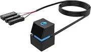 Power Button, Desktop Computer Case Switch, Blue Mechanical Key Backlit Switch for Motherboard Boot - Black (Green Light 2m)