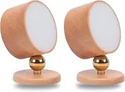 Leapair Pair of Magnetic Wall Light Night Lights Bedside Reading Lamp 360° Rotation USB Charging (Light Brown)