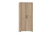 Nova 2-Door Tall Cupboard Tallboy Storage Cabinet - Light Sonoma Oak