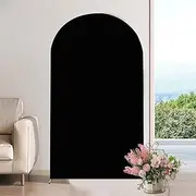 Arch Backdrop Cover, 6ft/180x80cm Thickened Wedding Arch Fabric Cover, Stretch Backdrop Fabric for Wedding, Birthday, Party, Christmas, New Year (Black, 6ft/180 x 80 cm)