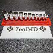 Snap-on Tools USA NEW 11pc 3/8" Drive SAE 12-POINT Deep Chrome Socket Set 211SFY