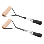 Pull Up Workout Handle Chin Up Wood Grips Heavy Duty Gym Weight Handles ZK